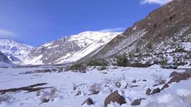 Paisaje Nieve Montaña Naturaleza Santiago Chile — Vídeo de stock