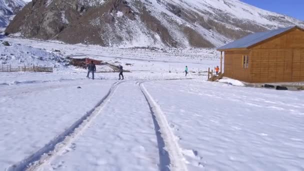 Τοπίο Χιόνι Στο Βουνό Και Φύση Στο Σαντιάγκο Χιλή — Αρχείο Βίντεο