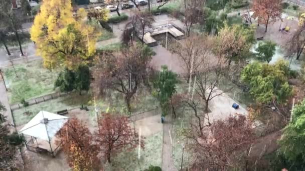 Lluvia Helada Santiago Chile — Vídeo de stock