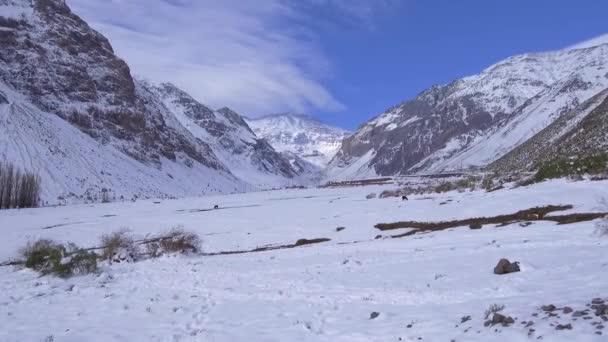 Краєвид Гірські Снігу Природи Сантьяго Чилі — стокове відео