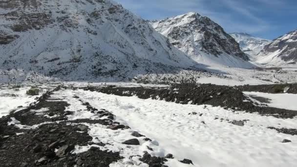 サンティアゴ チリの自然 山雪風景 — ストック動画