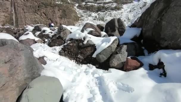 Краєвид Гірські Снігу Природи Сантьяго Чилі — стокове відео