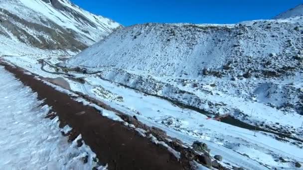 Paisaje Nieve Montaña Naturaleza Santiago Chile — Vídeos de Stock