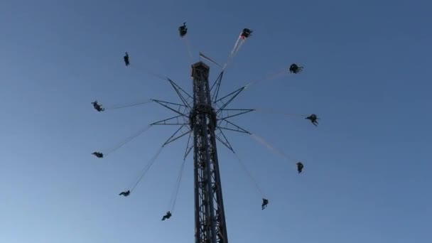 Roller Coaster Dans Parc Attractions Chili — Video