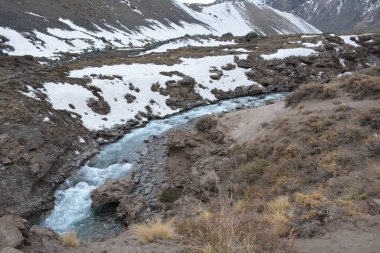 manzara, dağ kar ve şelale