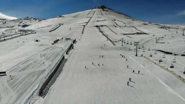 Luchtfoto Een Skiresort Chili — Stockvideo