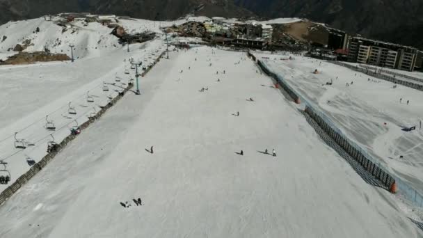 Aerial View Ski Resort Chile — Stock Video