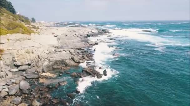 Paisagem Litoral Praia Rochosa — Vídeo de Stock