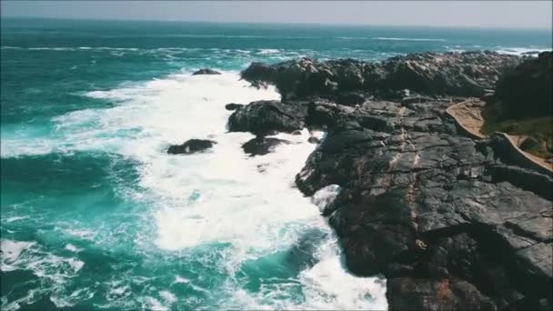 Landscape Seaside Rocky Beach — Stock Video