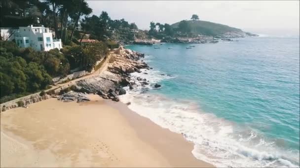 Paisaje Playa Playa Rocosa — Vídeo de stock