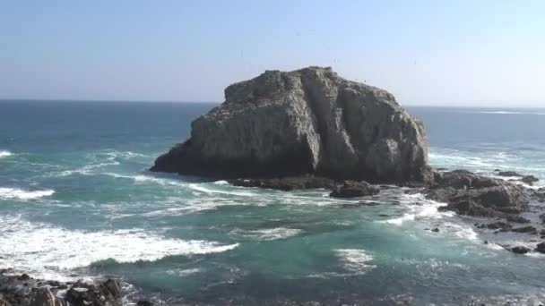 Paisagem Litoral Praia Rochosa — Vídeo de Stock