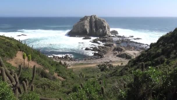 Paysage Bord Mer Plage Rochers — Video