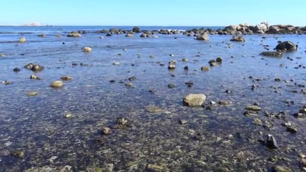 Landschap Zee Rotsachtige Strand — Stockvideo