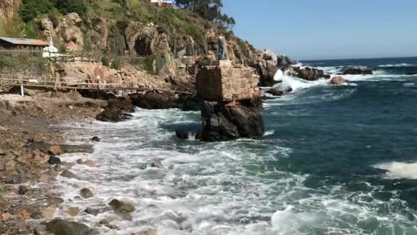 Paesaggio Mare Spiaggia Rocciosa — Video Stock