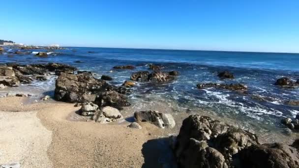 Paisagem Litoral Praia Rochosa — Vídeo de Stock