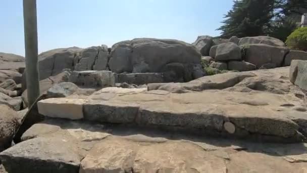 Landschap Zee Rotsachtige Strand — Stockvideo