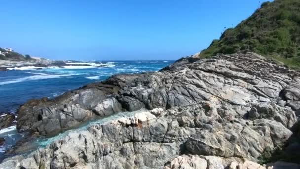 Krajobraz Morze Plaża Skalista — Wideo stockowe