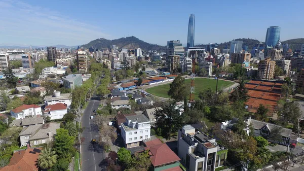 Vista Aérea Uma Cidade Santiago Chile — Fotografia de Stock