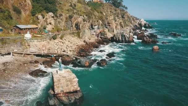 ビーチや海辺の空撮 — ストック動画