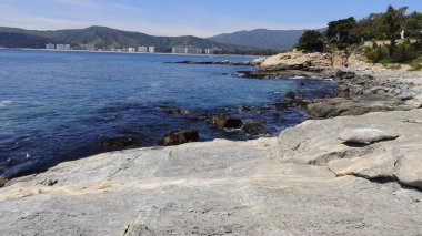 Peyzaj ve kayalık plaj