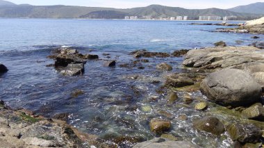 Peyzaj ve kayalık plaj