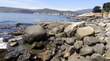 Peyzaj ve kayalık plaj