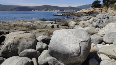 Peyzaj ve kayalık plaj