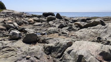 Manzara, kayalık plaj ve sahil