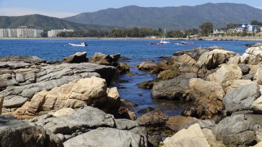 Manzara, kayalık plaj ve sahil