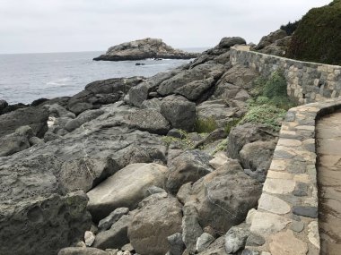 Peyzaj ve kayalık plaj