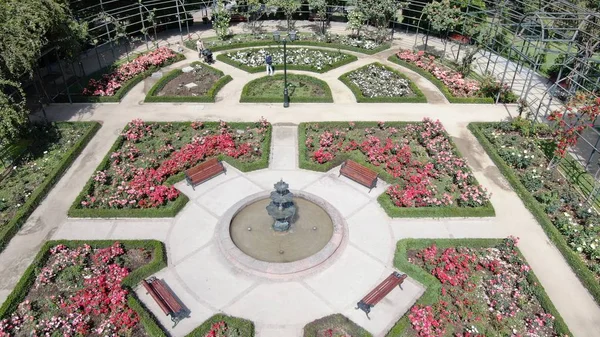 Flygbild Rosenträdgård Park — Stockfoto