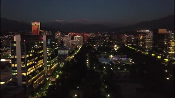 都市と街の明かりの航空写真 — ストック動画