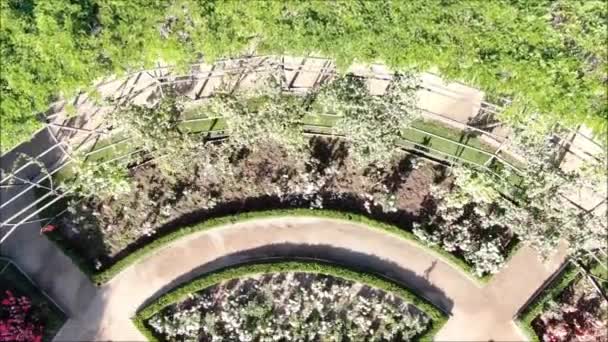 Vue aérienne d'une roseraie 