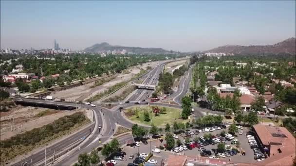 Vista Aérea Uma Rotunda Paisagem Urbana — Vídeo de Stock