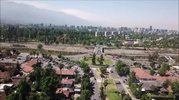 Vista Aérea Uma Rotunda Paisagem Urbana — Vídeo de Stock