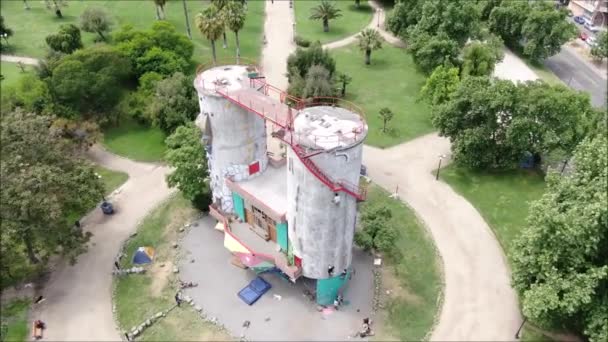 Vista Aérea Una Estructura Hormigón Parque — Vídeo de stock