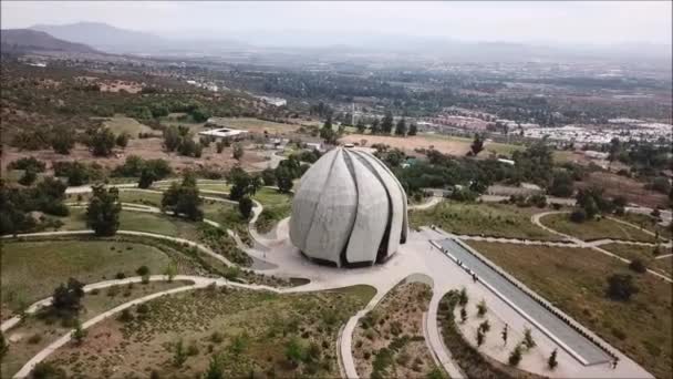 Bir Şehir Kubbe Manzara Havadan Görünümü — Stok video