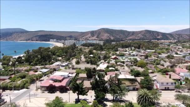 Vista Aérea Una Ciudad Playa Paisaje — Vídeo de stock