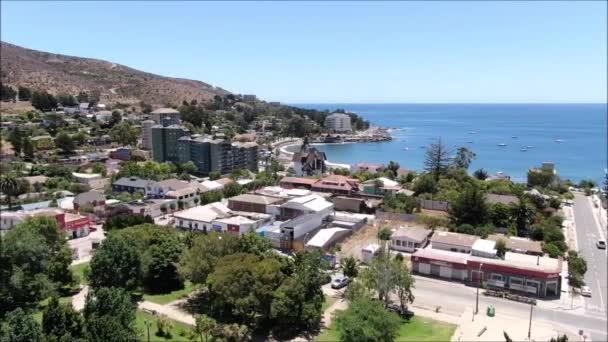 Vista Aérea Una Ciudad Playa Paisaje — Vídeo de stock