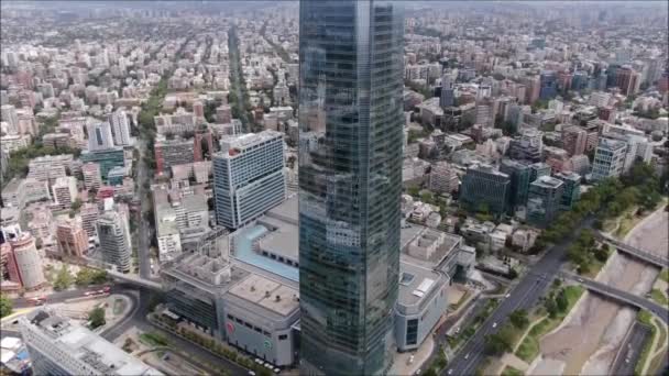 智利城市和建筑物的空中画面 — 图库视频影像