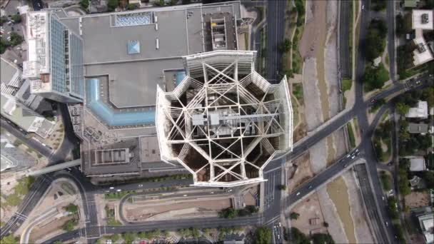 Luchtbeelden Van Stad Gebouwen Chili — Stockvideo