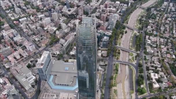 Filmagem Aérea Cidade Dos Edifícios Chile — Vídeo de Stock