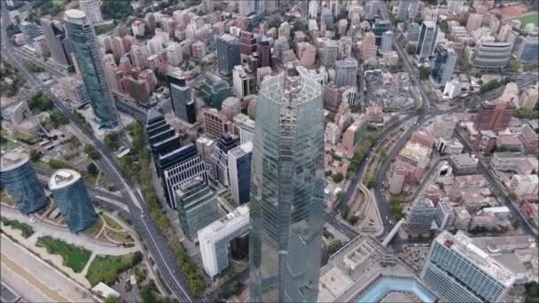 Aerial Footage City Buildings Chile — Stock Video
