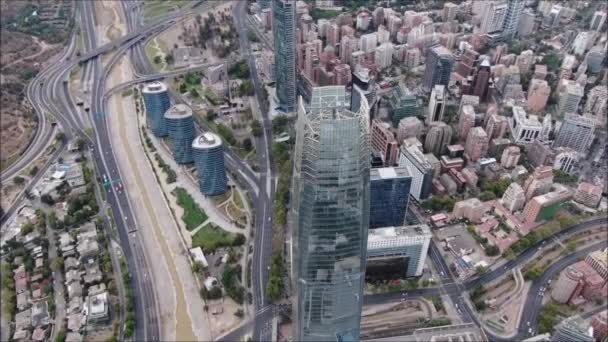 Aerial Footage City Buildings Chile — Stock Video