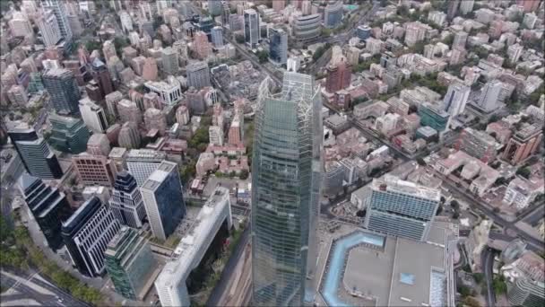 Filmagem Aérea Cidade Dos Edifícios Chile — Vídeo de Stock