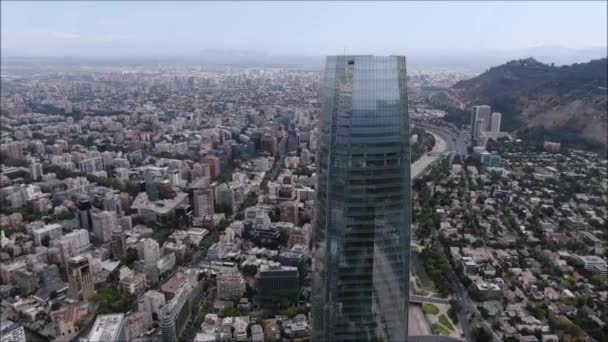 Filmagem Aérea Cidade Dos Edifícios Chile — Vídeo de Stock