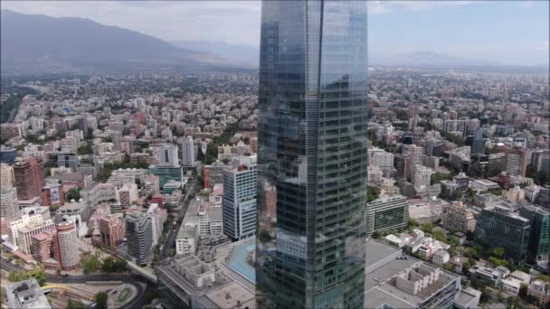 Повітряні Кадри Міста Будівлі Чилі — стокове відео