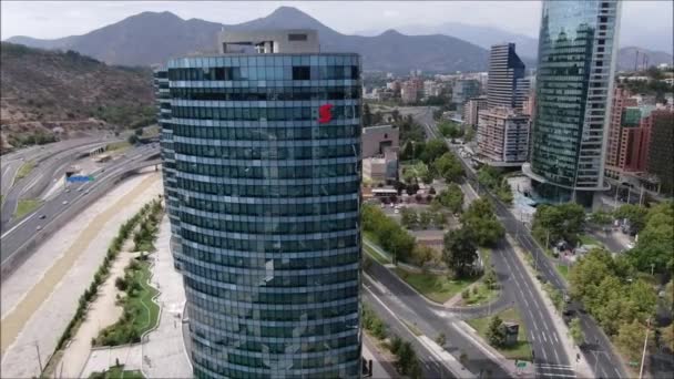 Filmagem Aérea Cidade Dos Edifícios Chile — Vídeo de Stock