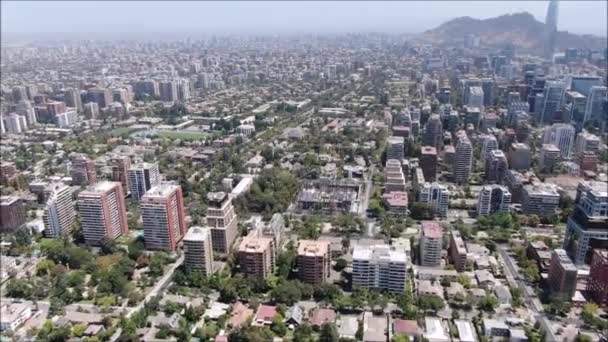 Luchtbeelden Van Stad Gebouwen Chili — Stockvideo