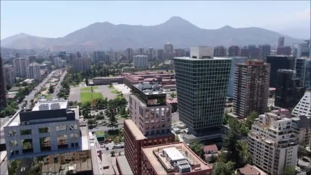 Aerial Footage City Buildings Chile — Stock Video